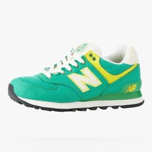 New Balance Women’s 574 Rugby Green/Yellow 7.5